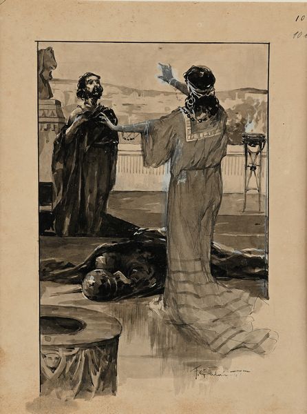 Francesco Galante : Salom� con il Battista - Tavola per illustrazione  - Asta Dipinti del XIX e XX secolo - Associazione Nazionale - Case d'Asta italiane