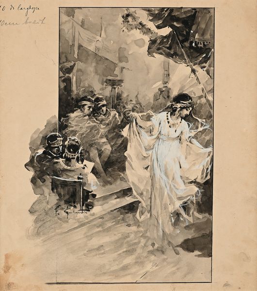 Francesco Galante : La danza di Salom� - Tavola per illustrazione  - Asta Dipinti del XIX e XX secolo - Associazione Nazionale - Case d'Asta italiane