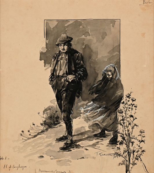 Francesco Galante : Tavola per illustrazione di �Racconti della Steppa�  (N.1, Annunciatore Tempesta)  - Asta Dipinti del XIX e XX secolo - Associazione Nazionale - Case d'Asta italiane