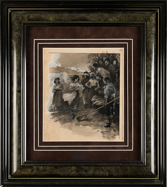 Francesco Galante : Tavola per illustrazione di �Racconti della Steppa� (La nuova arrivata tra i compaesani)  - Asta Dipinti del XIX e XX secolo - Associazione Nazionale - Case d'Asta italiane