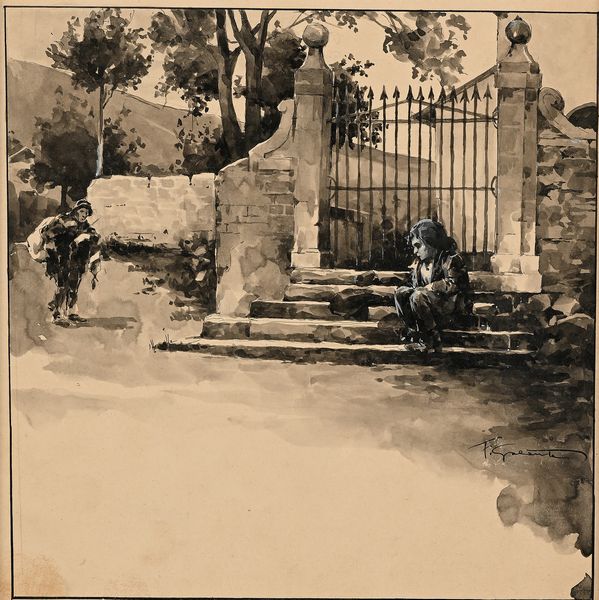 Francesco Galante : Tavola per illustrazione di �Racconti della Steppa�  - Asta Dipinti del XIX e XX secolo - Associazione Nazionale - Case d'Asta italiane