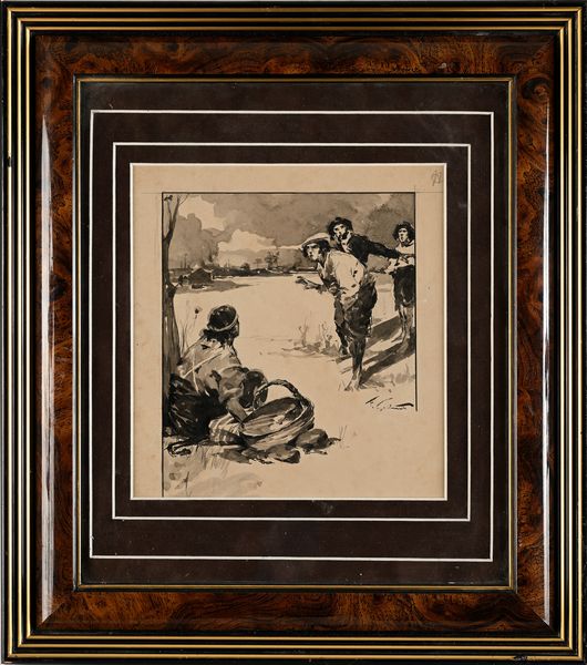 Francesco Galante : Tavola per illustrazione di �Racconti della Steppa�  - Asta Dipinti del XIX e XX secolo - Associazione Nazionale - Case d'Asta italiane
