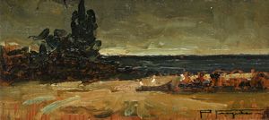 Pietro Fragiacomo - Paesaggio costiero