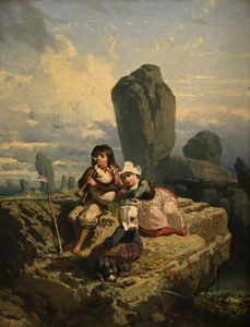 Scuola francese del XIX secolo - Una sosta per la musica
