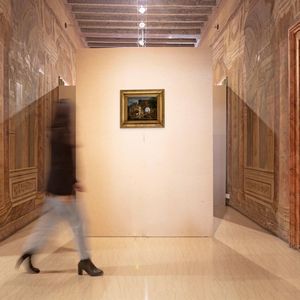 Scuola francese del XIX secolo : Scena di vita in una citt� portuale  - Asta Dipinti del XIX e XX secolo - Associazione Nazionale - Case d'Asta italiane