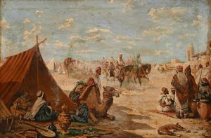 Eugène Fromentin - Accampamento arabo nei pressi delle mura di una città