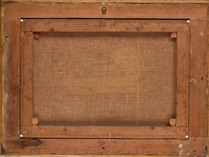 Eugène Fromentin : Accampamento arabo nei pressi delle mura di una citt�  - Asta Dipinti del XIX e XX secolo - Associazione Nazionale - Case d'Asta italiane