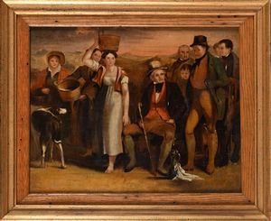 Sir David Wilkie Attribuito a : Ritratto di Sir Walter Scott e della sua famiglia  - Asta Dipinti del XIX e XX secolo - Associazione Nazionale - Case d'Asta italiane