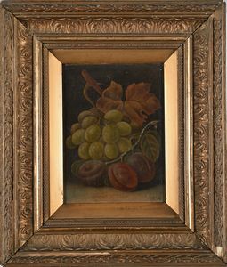 Heinrich  Schmalz : Coppia di nature morte con uva ed altri frutti  - Asta Dipinti del XIX e XX secolo - Associazione Nazionale - Case d'Asta italiane