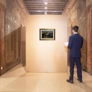 Alfredo Del Sordo : Butteri e cavalli al galoppo  - Asta Dipinti del XIX e XX secolo - Associazione Nazionale - Case d'Asta italiane