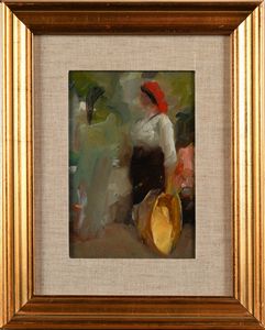 Alfredo Del Sordo : Due contadine  - Asta Dipinti del XIX e XX secolo - Associazione Nazionale - Case d'Asta italiane