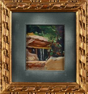 Alessio Issupoff : Una rimessa in campagna  - Asta Dipinti del XIX e XX secolo - Associazione Nazionale - Case d'Asta italiane