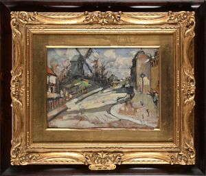 Gennaro Villani : A Montmatre  - Asta Dipinti del XIX e XX secolo - Associazione Nazionale - Case d'Asta italiane