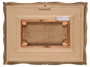 Tito Pellicciotti : Coppia di contadini su una strada lungo la costiera  - Asta Dipinti del XIX e XX secolo - Associazione Nazionale - Case d'Asta italiane