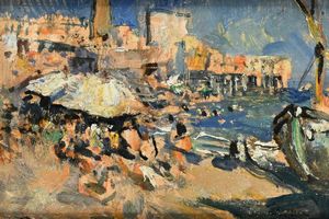 Gennaro Villani - Spiaggia affollata in una giornata di sole