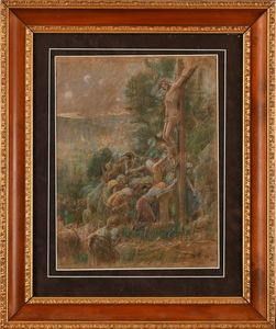 Adolf Hirémy-Hirschl : La crocifissione di Ges�  - Asta Dipinti del XIX e XX secolo - Associazione Nazionale - Case d'Asta italiane