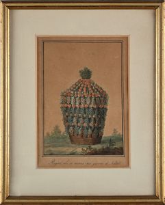 Scuola napoletana prima metà del XIX secolo : 'Venditore d'Uva'; 'Venditore di frutti di Mare'; 'Regali di frutti nei giorni di Natale';  'Regali che si usano nei giorni di Natale'  - Asta Dipinti del XIX e XX secolo - Associazione Nazionale - Case d'Asta italiane