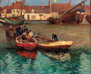 Corradetti (Scuola italiana inizi del XX secolo) - Il ritorno dei pescatori