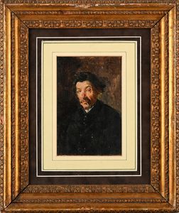 TEOFILO PATINI : Ritratto di uomo  - Asta Dipinti del XIX e XX secolo - Associazione Nazionale - Case d'Asta italiane