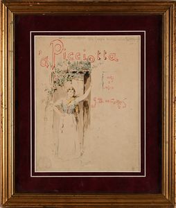 Pietro Scoppetta : 'a Picciotta'  - Asta Dipinti del XIX e XX secolo - Associazione Nazionale - Case d'Asta italiane