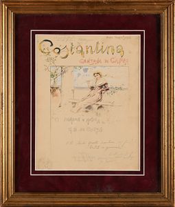 Pietro Scoppetta : 'Costantina, Canzona di Capri'  - Asta Dipinti del XIX e XX secolo - Associazione Nazionale - Case d'Asta italiane