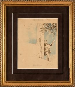 Pietro Scoppetta : 'Piedigrotta degli innamorati'  - Asta Dipinti del XIX e XX secolo - Associazione Nazionale - Case d'Asta italiane