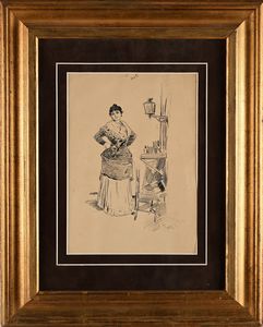 Pietro Scoppetta : La bottega dei liquori  - Asta Dipinti del XIX e XX secolo - Associazione Nazionale - Case d'Asta italiane