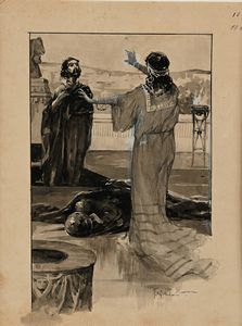 Francesco Galante - Salomè con il Battista - Tavola per illustrazione