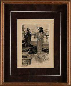 Francesco Galante : Salom� con il Battista - Tavola per illustrazione  - Asta Dipinti del XIX e XX secolo - Associazione Nazionale - Case d'Asta italiane