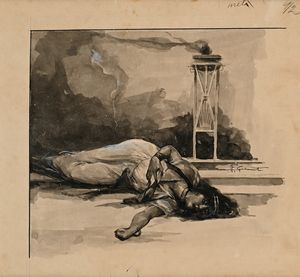 Francesco Galante - La morte di Salomè - Tavola per illustrazione