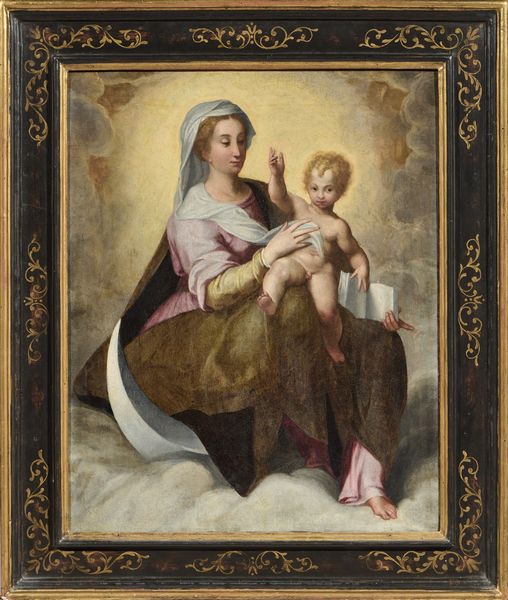 Scuola emiliana fine XVII secolo : Madonna col Bambino (Assunta)  - Asta Importanti Dipinti Antichi - Associazione Nazionale - Case d'Asta italiane