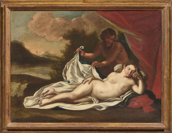 Francesco De Mura (e aiuti) : Venere spiata da satiro  - Asta Importanti Dipinti Antichi - Associazione Nazionale - Case d'Asta italiane