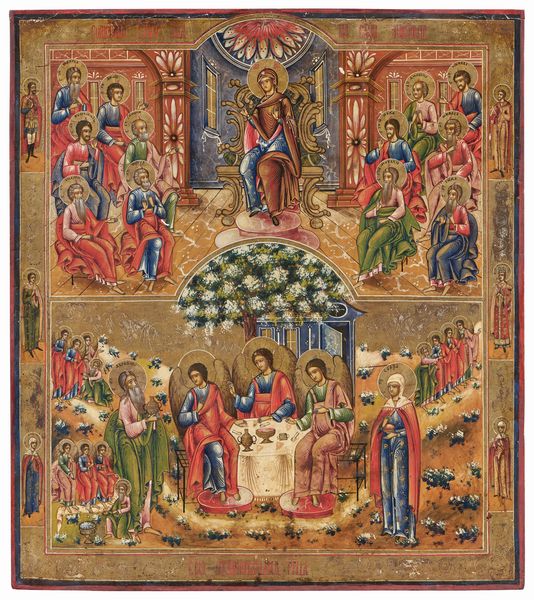 Icona fine XVIII secolo : Vergine in trono e Cena in Emmaus  - Asta Importanti Dipinti Antichi - Associazione Nazionale - Case d'Asta italiane
