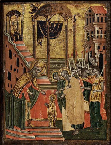 Icona bizantina del XVII secolo : Presentazione della Vergine al Tempio  - Asta Importanti Dipinti Antichi - Associazione Nazionale - Case d'Asta italiane