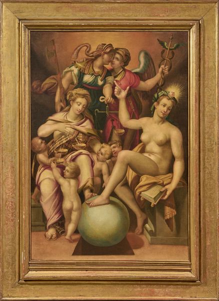 Orazio Samacchini (bottega di) : Le quattro Virt� che reggono il mondo  - Asta Importanti Dipinti Antichi - Associazione Nazionale - Case d'Asta italiane