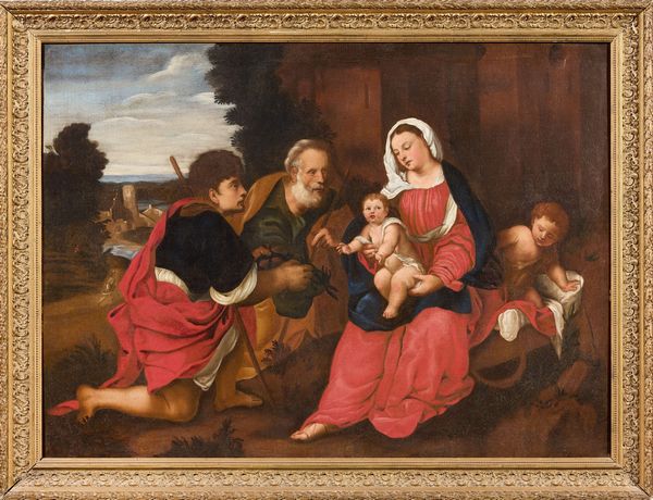 Bottega di Palma il Vecchio seconda metà del XVI secolo : Adorazione dei Pastori  - Asta Importanti Dipinti Antichi - Associazione Nazionale - Case d'Asta italiane