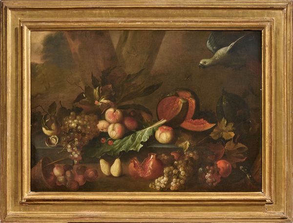 Tobias Stranover o Stranovius (attr. a) : Natura morta con frutta, pappagallo e serpente  - Asta Importanti Dipinti Antichi - Associazione Nazionale - Case d'Asta italiane