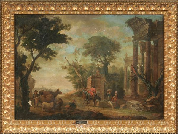 Adriaen van der Kabel : Paesaggio con architetture e figure  - Asta Importanti Dipinti Antichi - Associazione Nazionale - Case d'Asta italiane