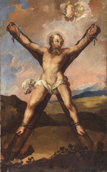 Scuola emiliana del XVII secolo : Crocifissione di Sant'Andrea  - Asta Importanti Dipinti Antichi - Associazione Nazionale - Case d'Asta italiane