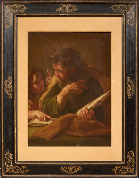 Scuola bolognese inizio XVIII secolo : San Matteo e l'Angelo  - Asta Importanti Dipinti Antichi - Associazione Nazionale - Case d'Asta italiane