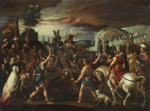 Scuola fiamminga del XVII secolo - Salita al Calvario