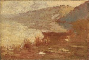 Ferruccio Pagni - Barca sul lago di Massaciuccoli