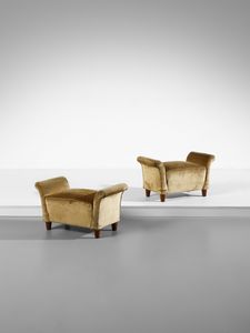 ULRICH GUGLIELMO (1904 - 1977) - nello stile di. Coppia di sgabelli