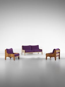 ZANUSO MARCO (1916 - 2001) - Coppia di poltrone e divano a due posti mod. Baronet per Arflex, Milano