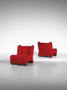 AGNOLI TITO (1931 - 2012) - Coppia di poltrone bergère mod. Sintra per Arflex, Milano