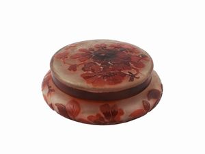 Émile Gallé - Scatola in vetro doppio a cammeo, 1900 circa