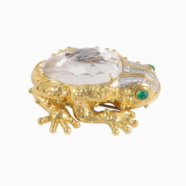 SPILLA-PENDENTE RANA, DAVID WEBB  - Asta Gioielli importanti e argenti  - Associazione Nazionale - Case d'Asta italiane