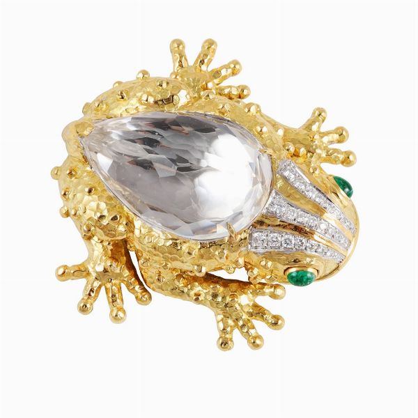 SPILLA-PENDENTE RANA, DAVID WEBB  - Asta Gioielli importanti e argenti  - Associazione Nazionale - Case d'Asta italiane