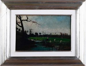 Costantino Prinetti - Paesaggio con figure