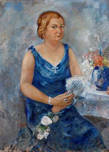 Alfredo Ubaldo Gargani - Donna con vestito blu